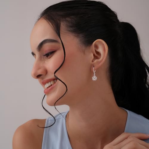 Image of TRUESILVER ACPL 925 Sterling Silver BIS Hallmarked Filigree Ball Leverback Drop Dangle Earrings for Women