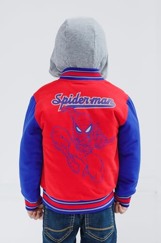 Marvel Spider-Man French Terry Varsity Zip Up Bomber Jacket Toddler to Big Kid Sizes (3T - 10-12)4
