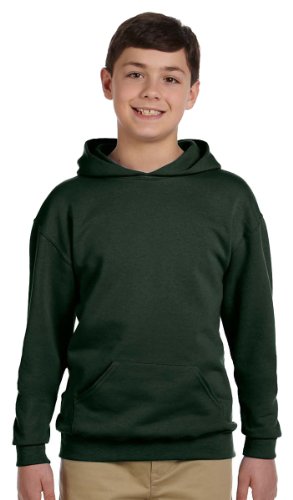 Jerzees 50/50 Youth Hooded Pullover Sweatshirt, XL, Forest Green