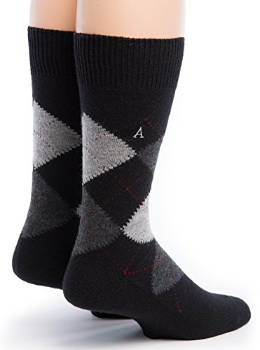 WARRIOR ALPACA SOCKS - Premium Baby Alpaca Wool Dress Socks For Men and Women(Black Argyle Large)2
