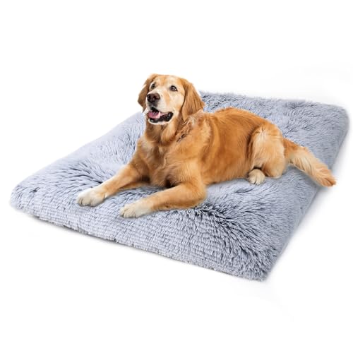 Vonabem Dog Bed Crate Pad, Washable Beds for Large Medium Small Dogs Breeds, Deluxe Plush Anti-Slip Pet Beds Mats, Fulffy Kennel Pad 36 inch 35 * 23 inch