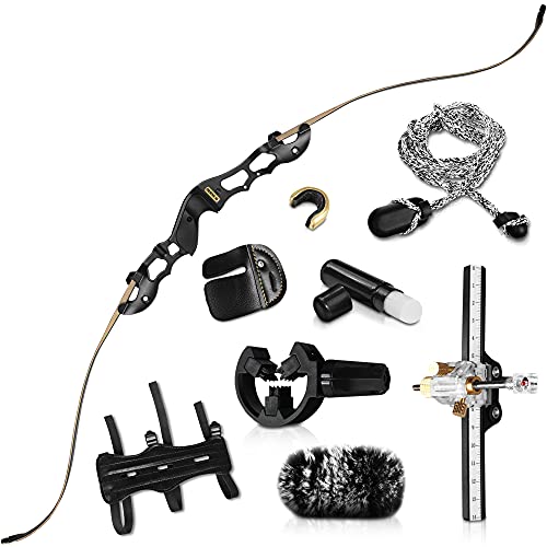 CREATIVE XP GlassHarrier Takedown Recurve Bow Set for Adults - 58” Hunting Archery Bows with Aerospace Aluminum Limbs and Riser - Right Handed Longbow - Size 50 Lbs - Top Recurve Bows for Adults