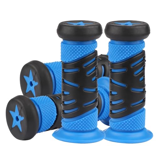 Gladder 2-Pair Kids Bike Handlebar Grips Bicycle Rubber Handle Grips Universal for Boys Girls Balance Bike 12-20 Inch Bicycle (Blue 95mm)