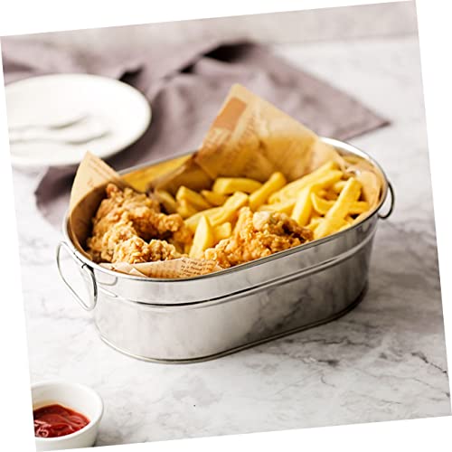 Yardwe 2Pcs Seafood Bucket Black Container Black Flatware Black Baskets Beverage Tub Wine Ice Bucket For Bar Beverage Bucket Party French Fries Bucket Snack Bucket For Bar Food Holder #TOP4