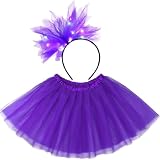 TWINKLEDE Women Tutu Skirt Classic 4 Layered Tutus Elastic Tulle Costume Skirts for Adult