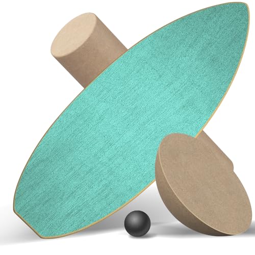 Healfith Balance Board Erwachsene,Gleichgewichtstraining - Balance Board Holz,Oberflächenbehandlung gegen Rutschen inklusive Rolle,inkl. Rolle, Halbkugel und Balance Ball (Ozeangrün) Healfith Balance Board Erwachsene,Gleichgewichtstraining - Balance Board Holz,Oberflächenbehandlung gegen Rutschen inklusive Rolle,inkl. Rolle, Halbkugel und Balance Ball (Ozeangrün)