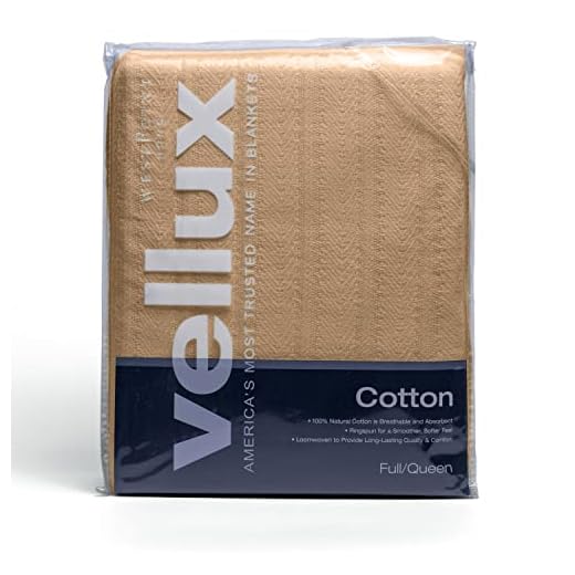 COTTON WOVEN BLANKET BY VELLUX - Natural, Cozy, Warm, Chevron Textured, Pet-Friendly, All-Seasons - Tan Twin 66 x 90"