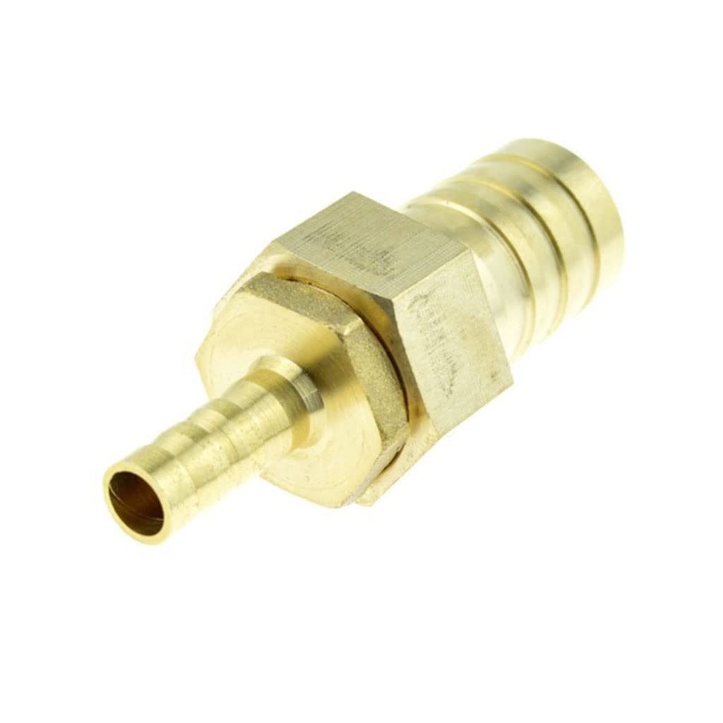 1pcs Brass 6mm Hose Barb Fitting to 8mm 10mm 19mm OD Raccord Barb Reducer Barbed Adapter Pipe Fittings(6mm x 19mm)