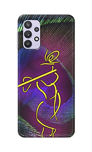 Image of PRINTFIDAA Lord Krishna On Peacock Feather Hard Back Cover for Samsung Galaxy M32 5G / A32 5G Back Cover -(P6) KAT1007