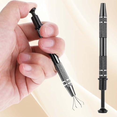 Piercing Kugel Zange 4 Zinken Perlenhalte 12cmPiercing Kugelhalter Schmuck Pinzette Prong Pinzette Schmuck Pick Up Werkzeug Prong Piercing Kugelhalter für Schmuck Uhren Schwarz
