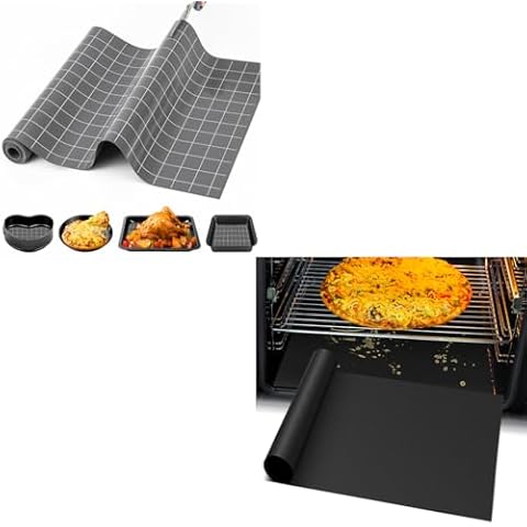 Silicone Baking Mat Roll Pan Liner + Reusable Non-stick Oven Protector Mat Cover