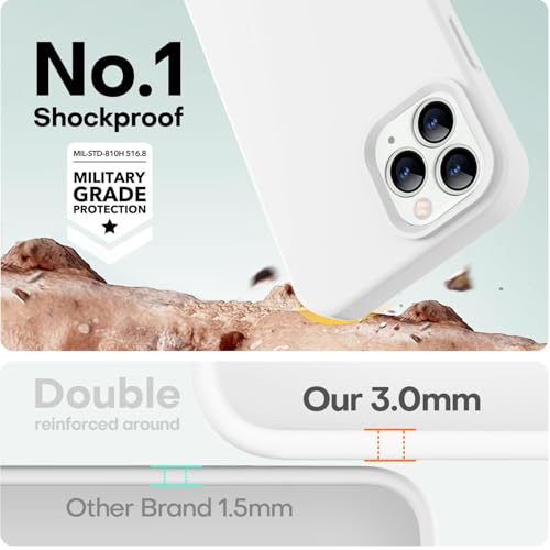 Image of LOVE 3000 Compatible with iPhone 12 Pro Max Phone Case | Thickening Liquid Silicone | Anti-Scratch Microfiber Lining | Full-Body Duty Heavy Protection Case for iPhone 12 Pro Max Women Girls, White