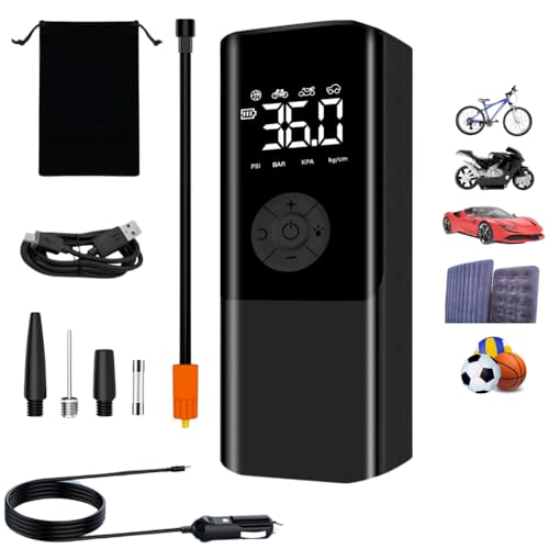 Bomba de Ar Portátil: Compressor Digital, 150 PSI, Bateria 4500mA...