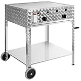GGM Gastro | GGB2 | Gasgrill - 10 kW - 2 Brenner - inkl. mobilem Untergestell, Grillrost & Blech