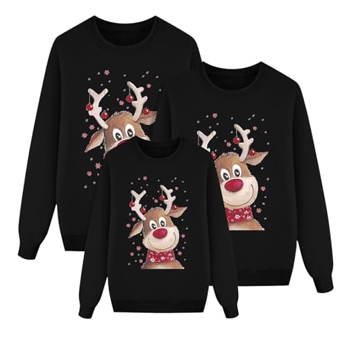 POIUIYQA Sudadera Navideña Gris Familiar Sudaderas Navidad Familia Jerseys de Navidad para Parejas para el Invierno Jersey Punto para Hombre Mujer Y Niños Jersey Navideñas Familiares