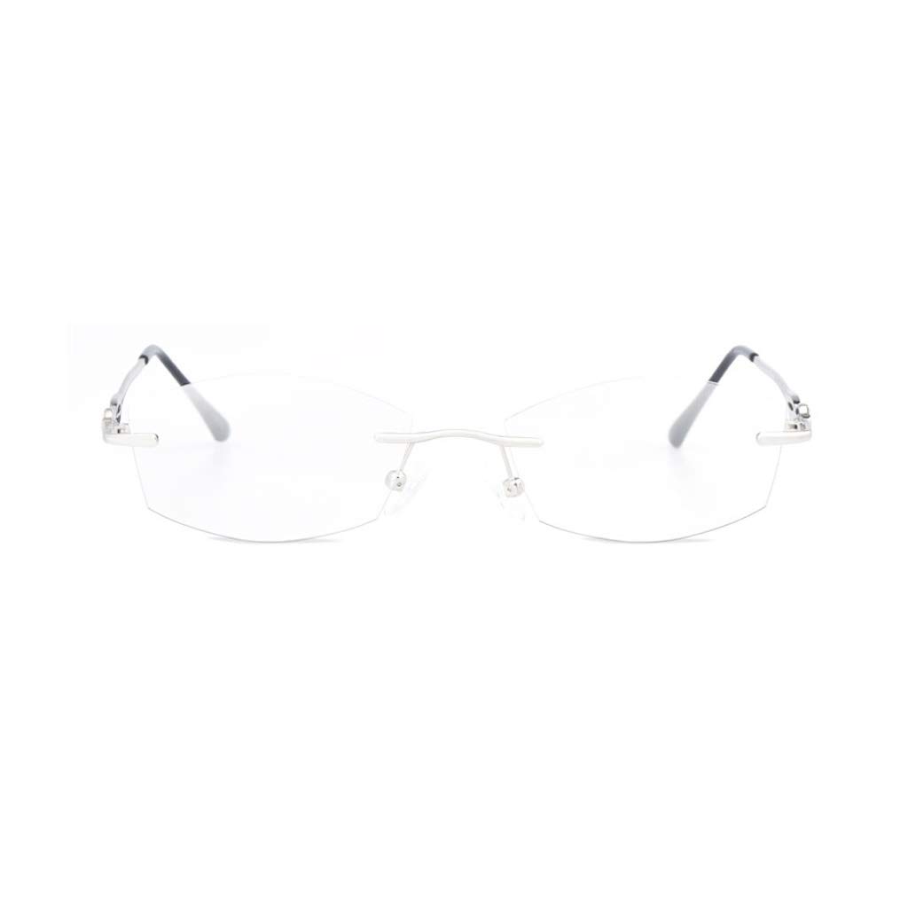 Okulary do czytania blokujące niebieskie światło 2.0, okulary do czytania z automatycznym stopniem czytania, zawias sprężynowy, okulary (kolor: Srebrny, rozmiar: 1,0)