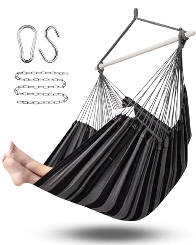 Image of ADVOKAIR Hammock Chair Large 70.9 inchx47.2 inch, 32% Bigger XXL Hanging Swing Chair with 500lbs Capacity, Heavy Duty Steel Spreader Bar, Extra Roomy Comfort for Adult Indoor Outdoor Bedroom Patio