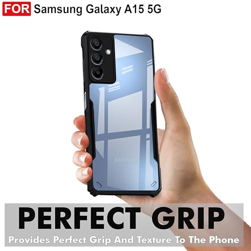 Image of Zapcase Back Case Cover for Samsung Galaxy A15 5G | Compatible for Samsung Galaxy A15 5G Back Case Cover | Clear Case with Camera Protection | (TPU + PC | Matte Black)