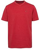 Tommy Hilfiger Boys' Short Sleeve Flag Solid V-Neck T-Shirt, Bullseye, 16-18