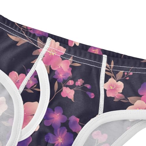 KLL Plum Flower Black Background Baby Boys Pure Cotton Training Underwear Breathable Undies4
