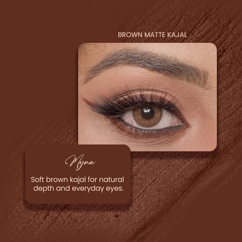 Image of Parul Garg Beauty Bold Define Matte Kajal | Smooth Glide for Waterline & Lash Line | Everyday Wear Kajal | Long-Lasting, Vegan & Cruelty-Free (Myna)
