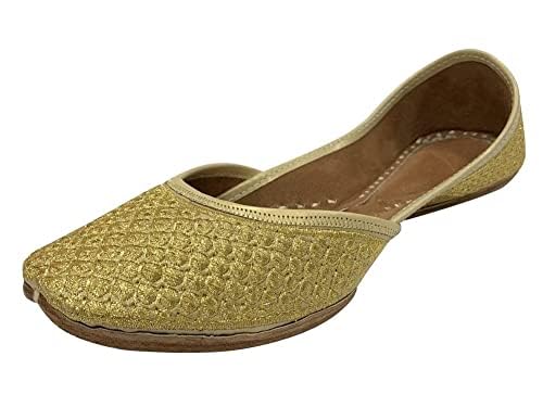Punjabi Jutti for Women Gold Zari Handmade Shoes Soft Flat Mojari Beaded Traditional Formal Ethnic Designer Jooti2