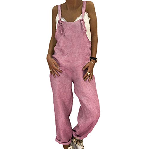 hongxin Donna Taglia Grossa Jumpsuit Dritta Jeans con Tasche Salopette Lunga Pagliaccetto da Mare Cachi Grigio Nero Blu Blu Scuro Verde Militare Rosa S M L XL XXL