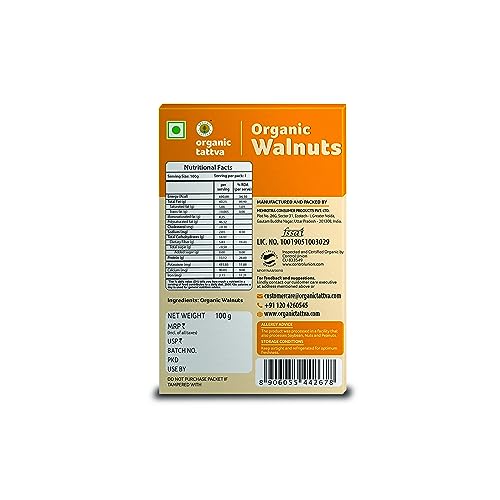 Image of Organic Tattva 'Walnuts /Akrot', Naturally Processed, No Artificial Additives (400 Grams(Pack of 4))