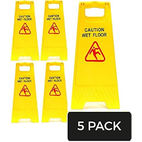 Pack of 5 Wet floor Sign 'A' Frame Safety Signs Caution Cleaning In Progress Cover