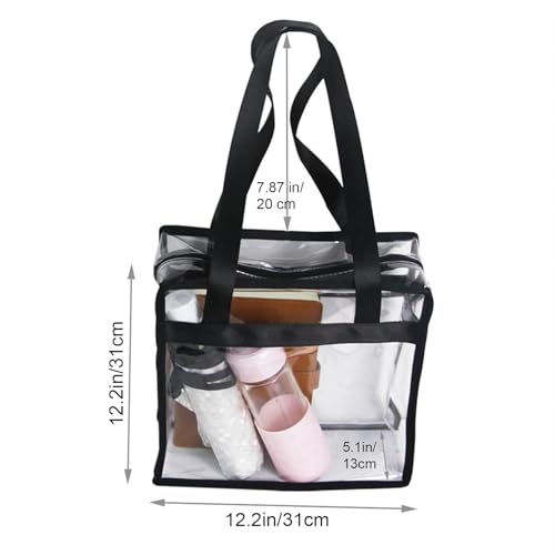 Enkrio Clear Tote Bag Stadium Security Travel & Gym Zippered Crossbody Messenger Shoulder Bag Shoulder Strap & Zippered Top Sturdy PVC2