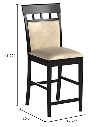 Gabriel 24" Upholstered Panel Back Counter Stools, Cappuccino & Tan (Set Of 2) #TOP2