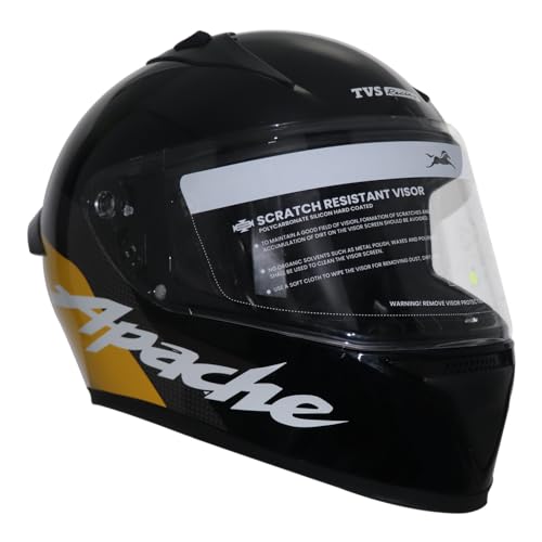 Image of TVS Racing Apache Themed Full face Helmet Black & Yellow