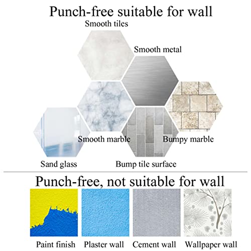 Estante de baño Almacenamiento de Ducha Adhesivo Estante de baño de Madera Montado en la Pared Sin taladrar Antióxido para Inodoro,C30cm