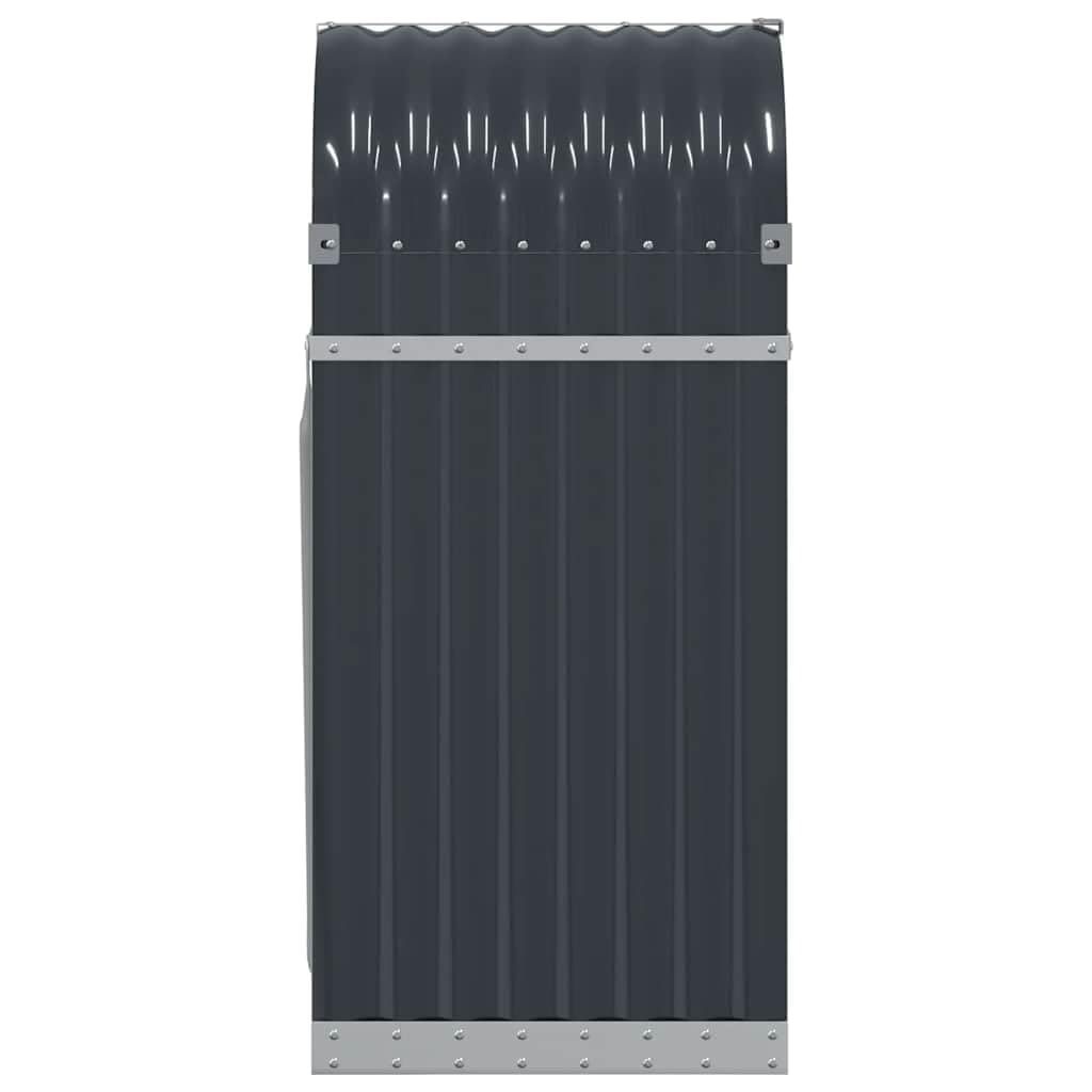 Cesta de madera antracita de acero galvanizado, 40 x 45 x 100 cm, para chimenea, estantería de leña, soporte para almacenamiento de almacenamiento, chimenea, horno, terraza, jardín
