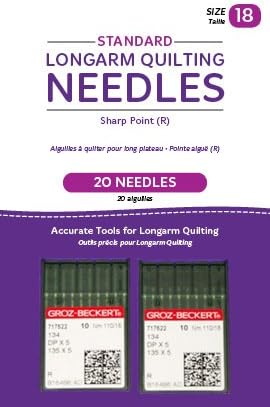 Handi QuilterLongarm Quilting Needles - Standard Sharp Point (R) Size 18 (Pack of 20)