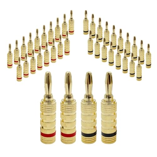 Fiche Banane 4mm Or contre la perte de son des enceintes (8 pièces)