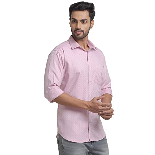 Image of Park Avenue Men's Full Sleeve Slim Fit Medium Green Formal Shirt