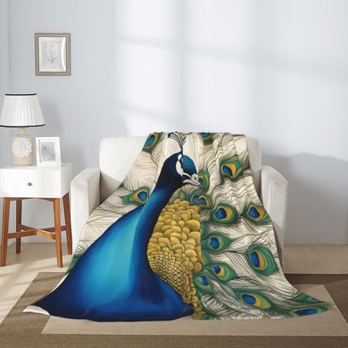 Couverture paon floraison pour canapé et soirées cocooning
