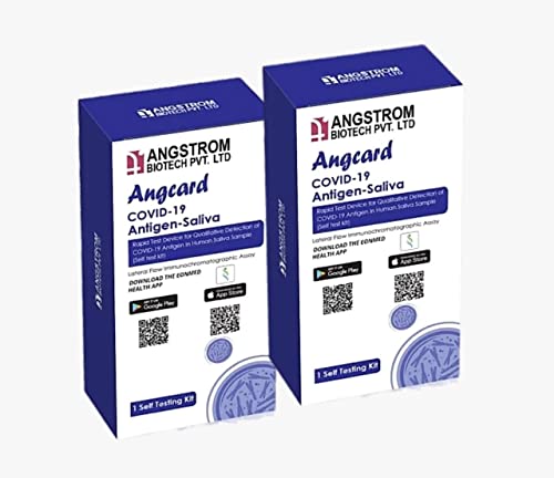 Angcard Covid-19 Antigen-Saliva Self Test Kit (Rapid Test Device for detection of Cov-19 in Human Saliva) Pack of 2 Angcard Covid-19 Antigen-Saliva Self Test Kit (Rapid Test Device for detection of Cov-19 in Human Saliva) Pack of 2