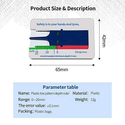 RUIZHI 5 Pezzi Spessimetro per Pneumatici