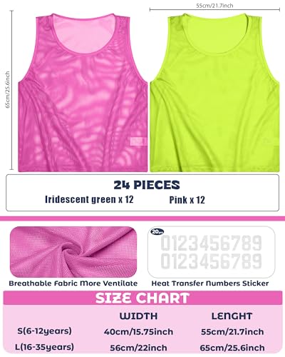 Image of Boyiee Pinnies Scrimmage Vests, Youth Pinnies Nylon Mesh Team Practice Jersey for Sports Basketball Soccer Football