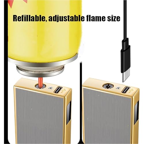 Encendedor de llama ajustable con cámara de aire visible y diseño de metal 6