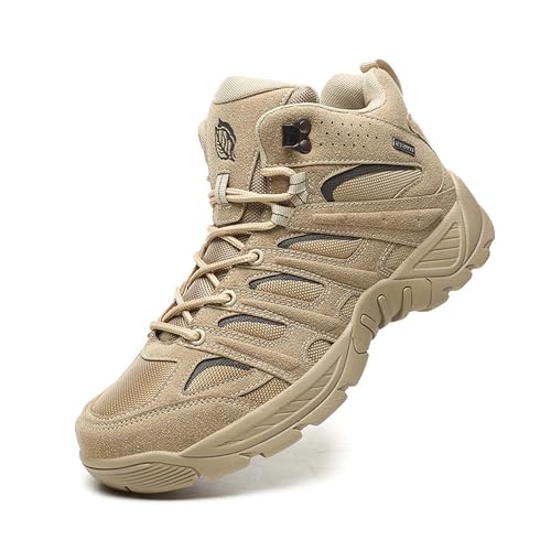Mens Military Tactical Boots Waterproof Hiking Boots Casual Work Boots Outdoor Hiking Motorcycle Combat Boots Military Desert Boots Lightweight Comfortable All Day Work Boots