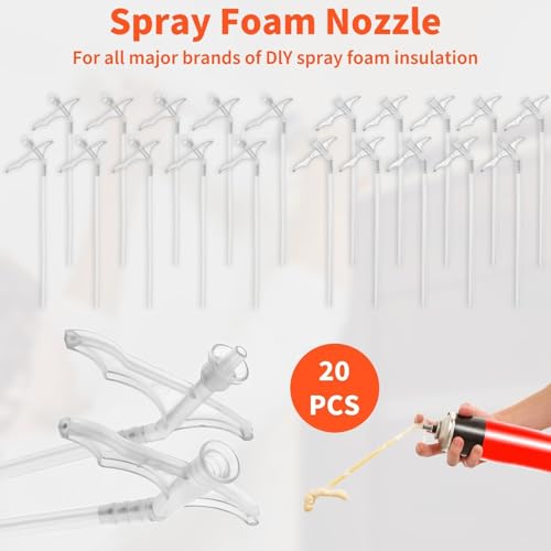 Image of 20PCS Clear Spray Foam Tube, Plastic Tube-Nozzle Foam for DIY Spraying, Spray Foaming Tubes Nozzle for Filling Gaps, Insulating, and Sealing Various Surfaces