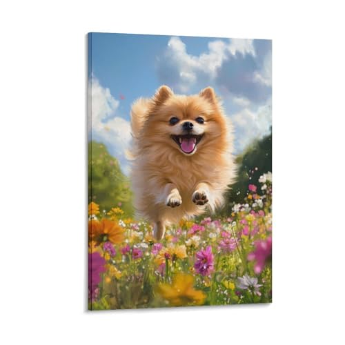 Toile moderne Poméranie 40 x 60 cm pour célébrer votre amour des animaux