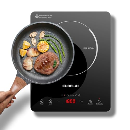 FUDELAI Portable Induction Cooktop 1800W Countertop Burner with 20 Temp/Power