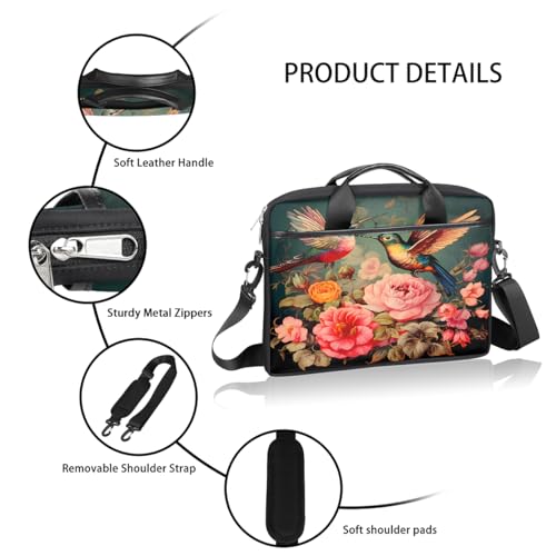 Maletín para laptop de 15 pulgadas con diseño floral miniatura 4