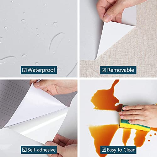 Image of WALLMATE Vinyl White Contact Paper Decorative for Cabinets Countertops Kitchen Shelves Self Adhesive Film Peel and Stick Waterproof Removable Wallpaper (2 Feet 140 inch, Glossy White Wallpaper)