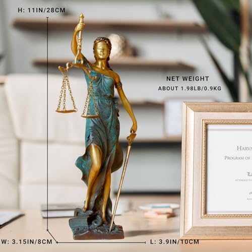 Estatua de la Justicia en Bronce 11 pulg miniatura 2