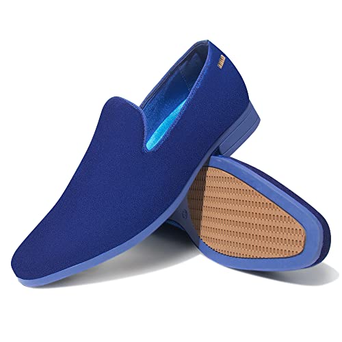 Image of UUBARIS Mens Velvet Loafers Slip-on Dress Shoes Fashion Style Driving Shoes Classic Tuxedo Shoes Casual Oxford Shoes
